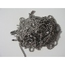 X100 Chaines Boules Acier inox - Longueur: 60cm - Diam: 2.4mm